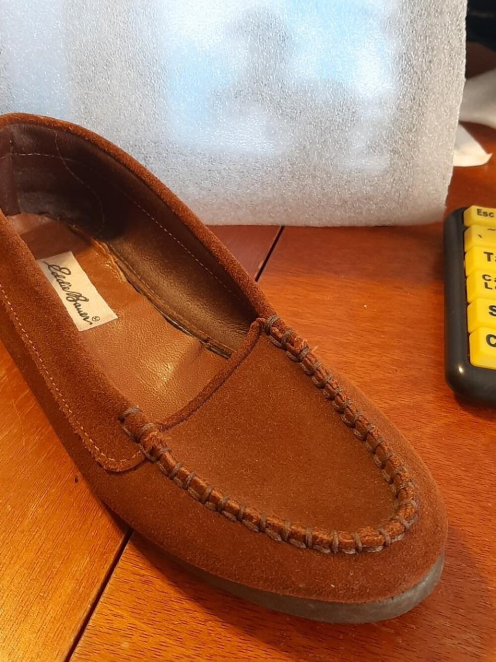 Vintage Eddie Bauer Women Suede Loafer Brown Size 7.5 Made In Italy